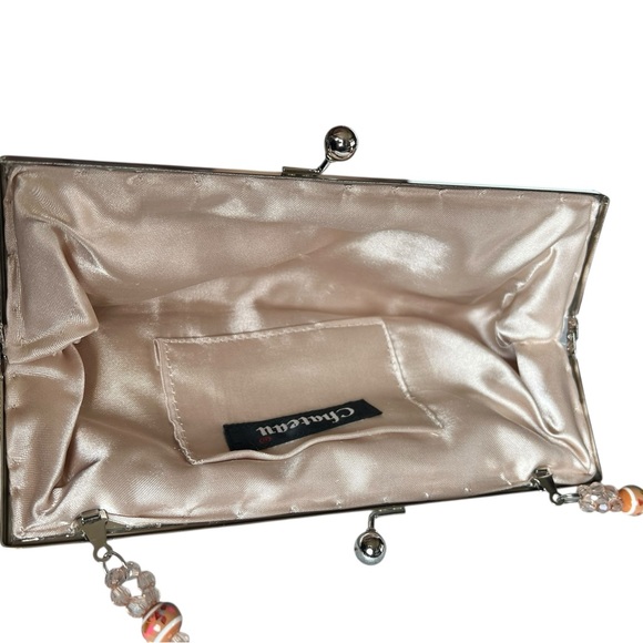 Vintage Chateau Champagne Embroidered Beaded Shoulder Bag Purse - Picture 5 of 10